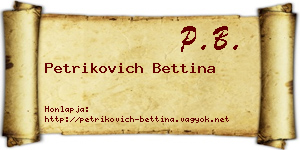 Petrikovich Bettina névjegykártya