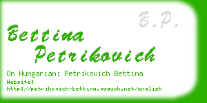 bettina petrikovich business card